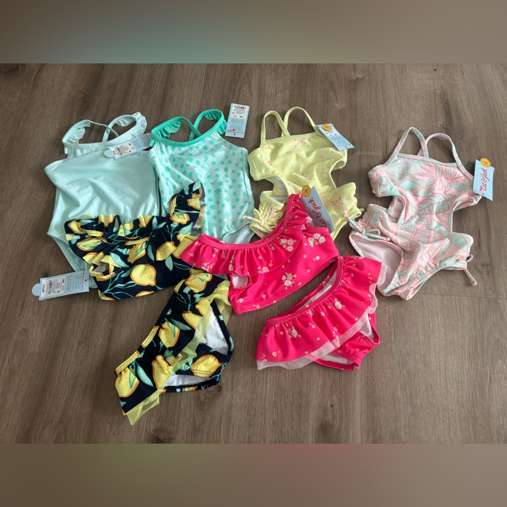 NWT 12 month girls cat and jack swimsuit lot